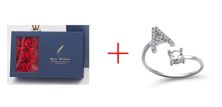 Cross-border explosive ring jewelry creative ladies ring adjustable opening ring 26 letter ring wholesale