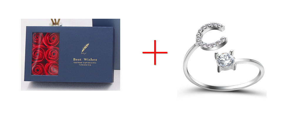 Cross-border explosive ring jewelry creative ladies ring adjustable opening ring 26 letter ring wholesale