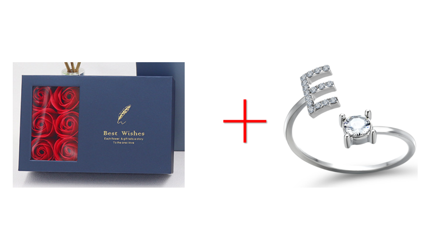 Cross-border explosive ring jewelry creative ladies ring adjustable opening ring 26 letter ring wholesale