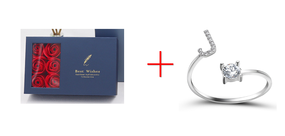 Cross-border explosive ring jewelry creative ladies ring adjustable opening ring 26 letter ring wholesale