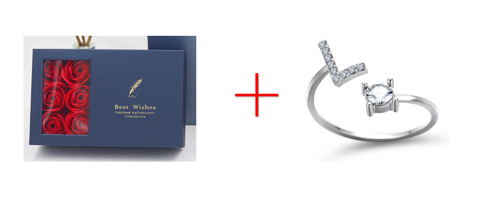 Cross-border explosive ring jewelry creative ladies ring adjustable opening ring 26 letter ring wholesale