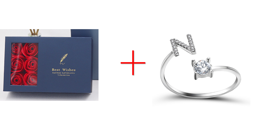 Cross-border explosive ring jewelry creative ladies ring adjustable opening ring 26 letter ring wholesale