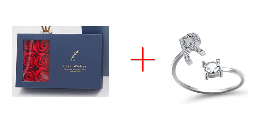 Cross-border explosive ring jewelry creative ladies ring adjustable opening ring 26 letter ring wholesale