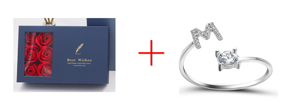 Cross-border explosive ring jewelry creative ladies ring adjustable opening ring 26 letter ring wholesale