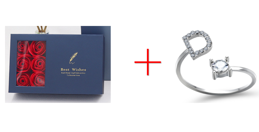 Cross-border explosive ring jewelry creative ladies ring adjustable opening ring 26 letter ring wholesale