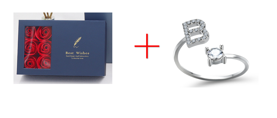 Cross-border explosive ring jewelry creative ladies ring adjustable opening ring 26 letter ring wholesale