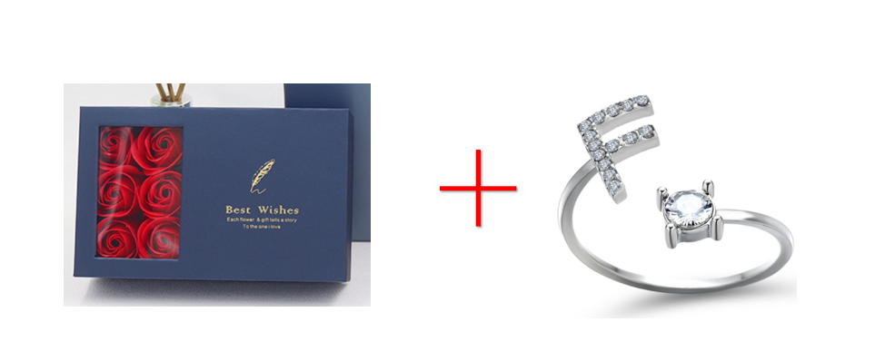 Cross-border explosive ring jewelry creative ladies ring adjustable opening ring 26 letter ring wholesale