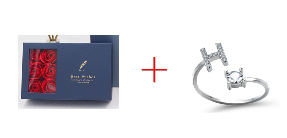 Cross-border explosive ring jewelry creative ladies ring adjustable opening ring 26 letter ring wholesale