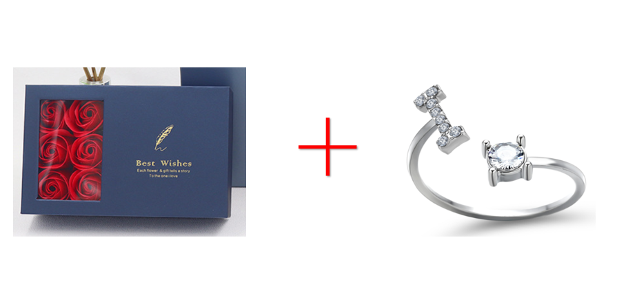 Cross-border explosive ring jewelry creative ladies ring adjustable opening ring 26 letter ring wholesale