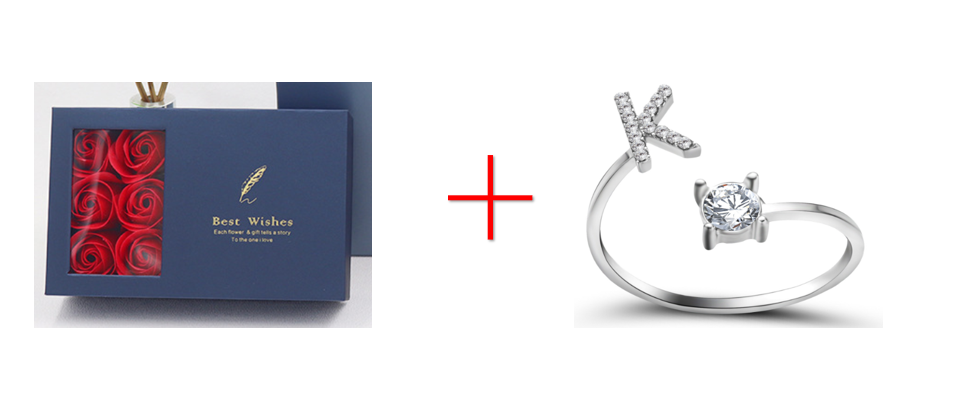 Cross-border explosive ring jewelry creative ladies ring adjustable opening ring 26 letter ring wholesale