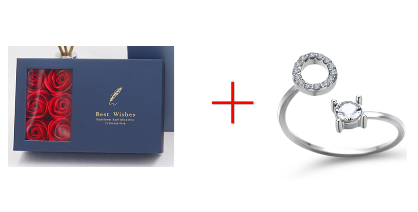 Cross-border explosive ring jewelry creative ladies ring adjustable opening ring 26 letter ring wholesale