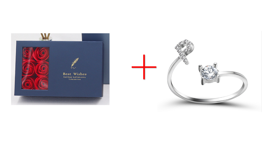 Cross-border explosive ring jewelry creative ladies ring adjustable opening ring 26 letter ring wholesale