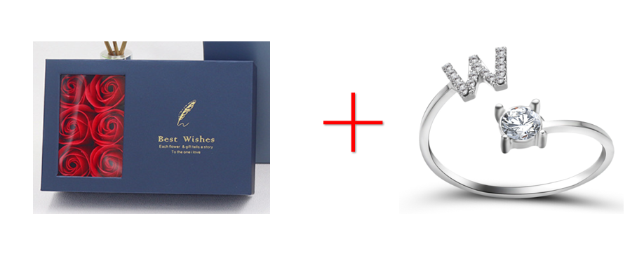 Cross-border explosive ring jewelry creative ladies ring adjustable opening ring 26 letter ring wholesale