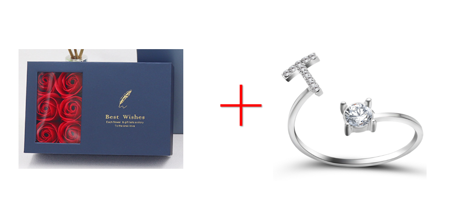 Cross-border explosive ring jewelry creative ladies ring adjustable opening ring 26 letter ring wholesale