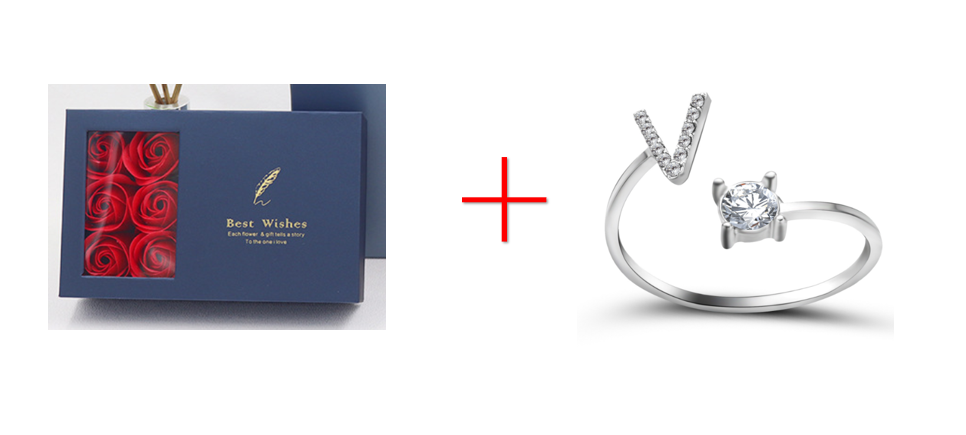 Cross-border explosive ring jewelry creative ladies ring adjustable opening ring 26 letter ring wholesale