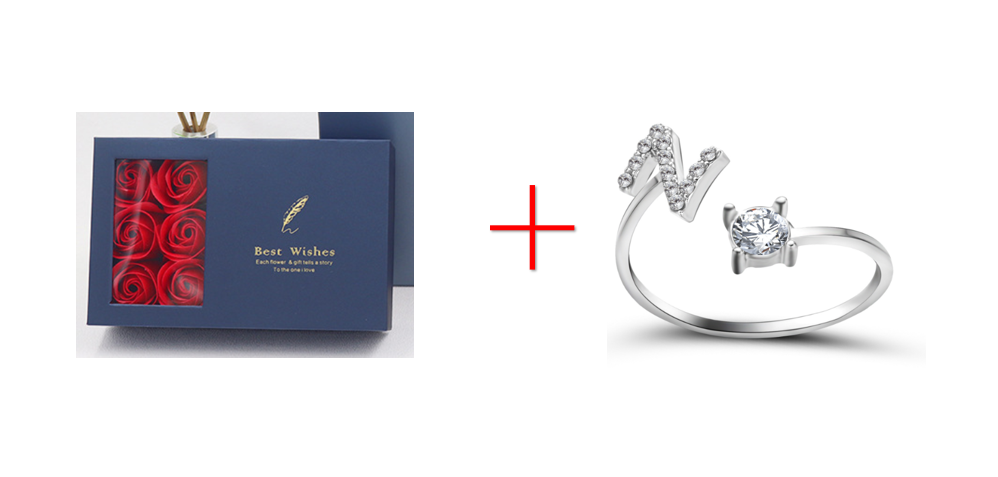 Cross-border explosive ring jewelry creative ladies ring adjustable opening ring 26 letter ring wholesale