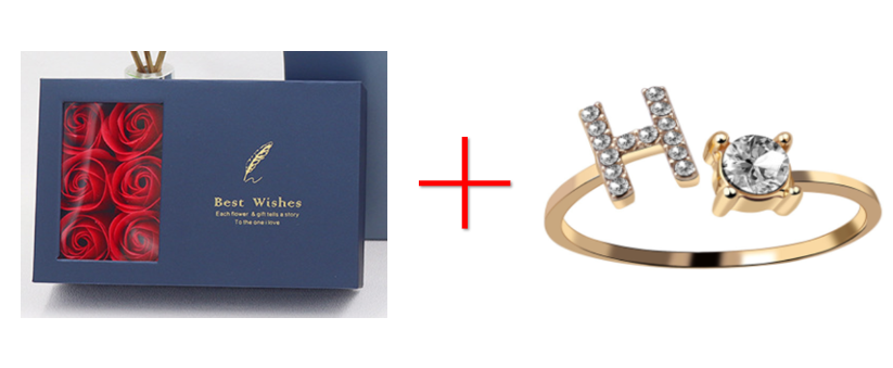 Cross-border explosive ring jewelry creative ladies ring adjustable opening ring 26 letter ring wholesale