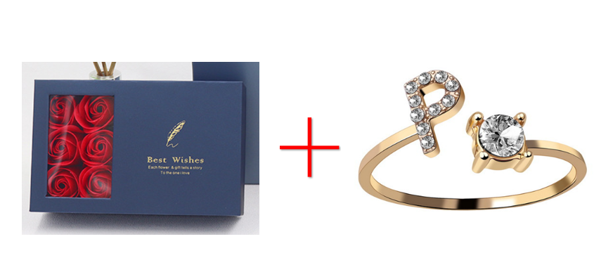 Cross-border explosive ring jewelry creative ladies ring adjustable opening ring 26 letter ring wholesale