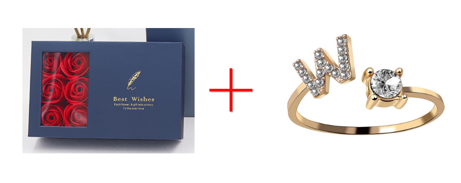 Cross-border explosive ring jewelry creative ladies ring adjustable opening ring 26 letter ring wholesale