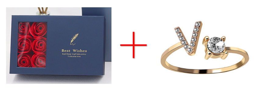 Cross-border explosive ring jewelry creative ladies ring adjustable opening ring 26 letter ring wholesale