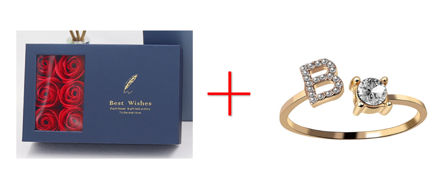 Cross-border explosive ring jewelry creative ladies ring adjustable opening ring 26 letter ring wholesale