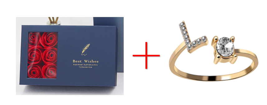 Cross-border explosive ring jewelry creative ladies ring adjustable opening ring 26 letter ring wholesale