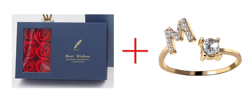 Cross-border explosive ring jewelry creative ladies ring adjustable opening ring 26 letter ring wholesale