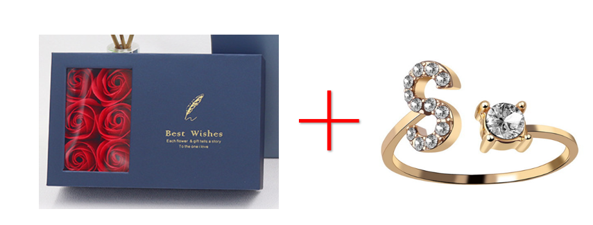 Cross-border explosive ring jewelry creative ladies ring adjustable opening ring 26 letter ring wholesale