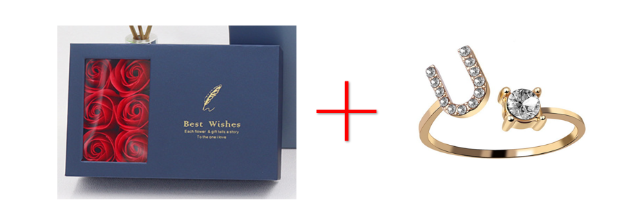 Cross-border explosive ring jewelry creative ladies ring adjustable opening ring 26 letter ring wholesale