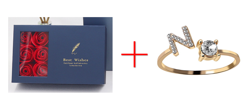 Cross-border explosive ring jewelry creative ladies ring adjustable opening ring 26 letter ring wholesale