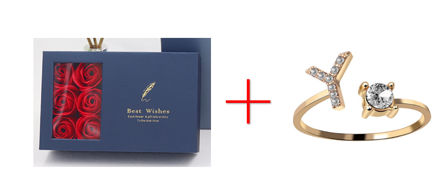 Cross-border explosive ring jewelry creative ladies ring adjustable opening ring 26 letter ring wholesale