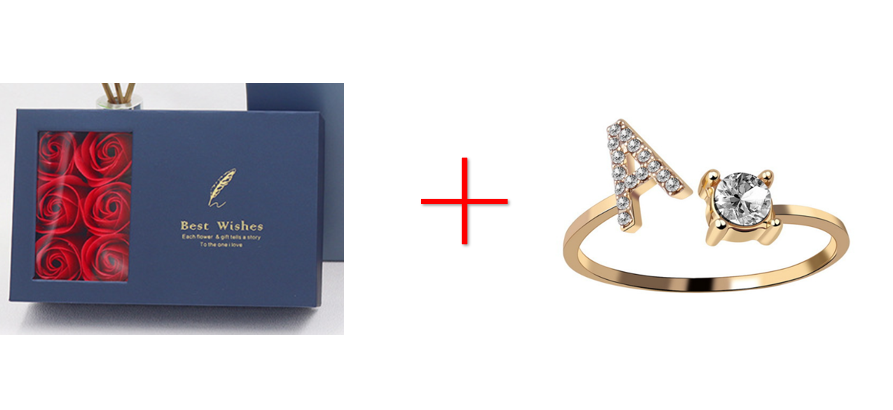 Cross-border explosive ring jewelry creative ladies ring adjustable opening ring 26 letter ring wholesale