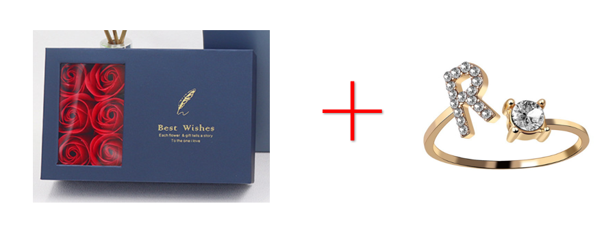 Cross-border explosive ring jewelry creative ladies ring adjustable opening ring 26 letter ring wholesale