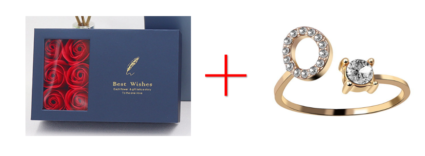 Cross-border explosive ring jewelry creative ladies ring adjustable opening ring 26 letter ring wholesale