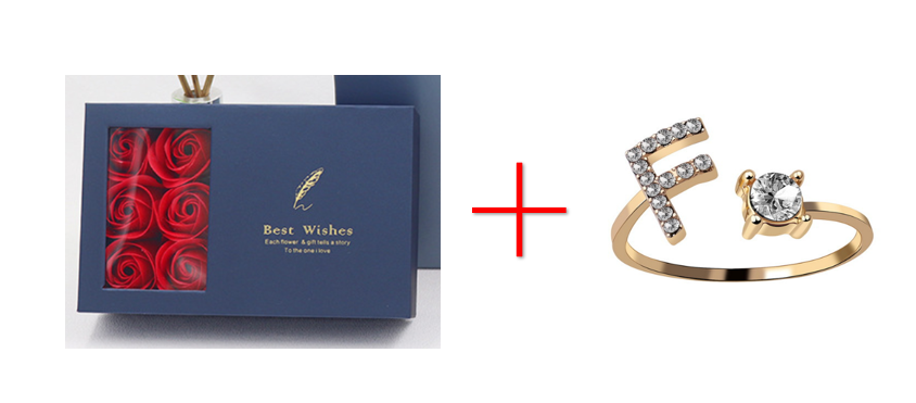 Cross-border explosive ring jewelry creative ladies ring adjustable opening ring 26 letter ring wholesale