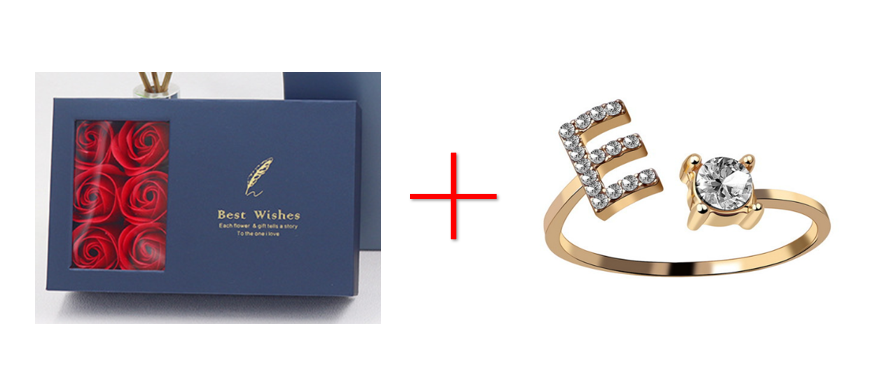 Cross-border explosive ring jewelry creative ladies ring adjustable opening ring 26 letter ring wholesale