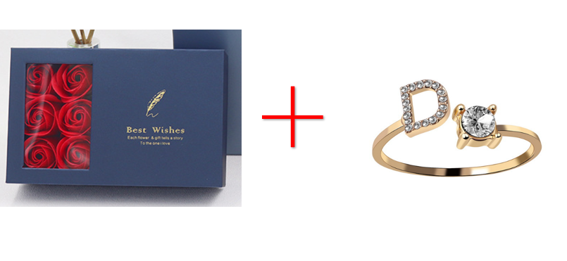 Cross-border explosive ring jewelry creative ladies ring adjustable opening ring 26 letter ring wholesale