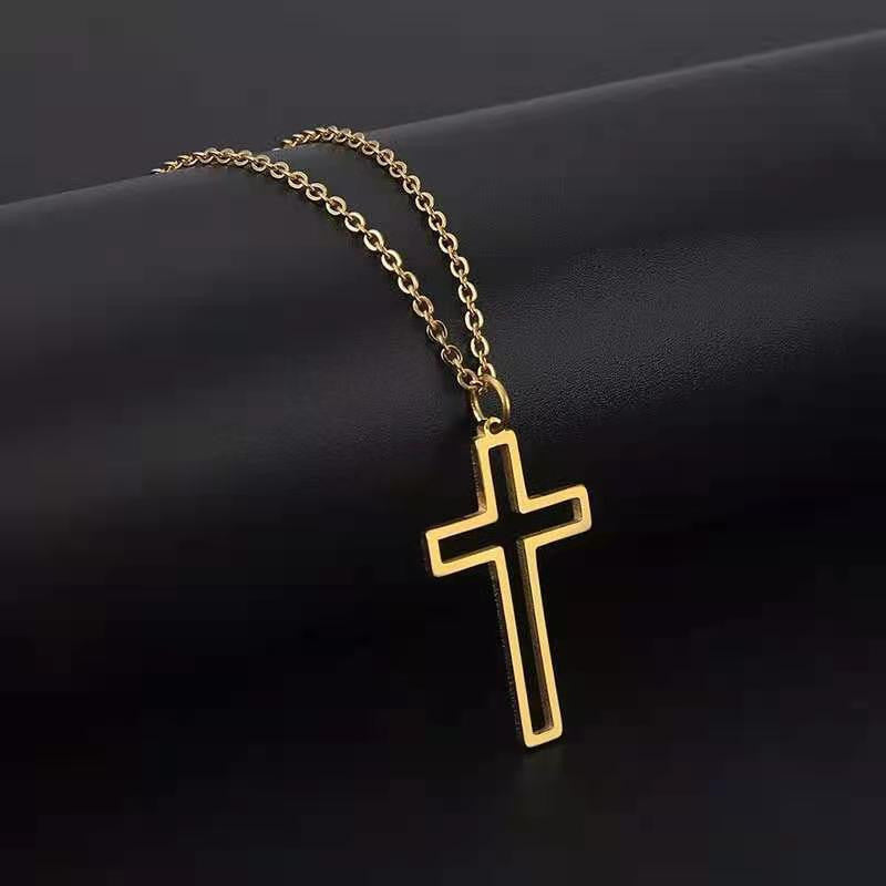 Hip Hop Style Cross Necklace Men's Trendy Titanium Steel Women's