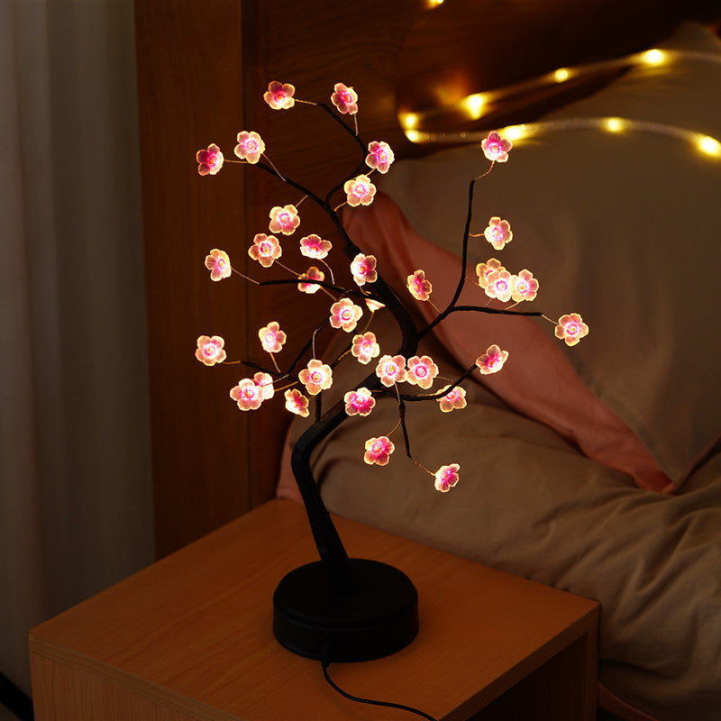 Explosive Amazon creative led pearl tree lamp gypsophila touch gift bedroom Christmas decoration night light