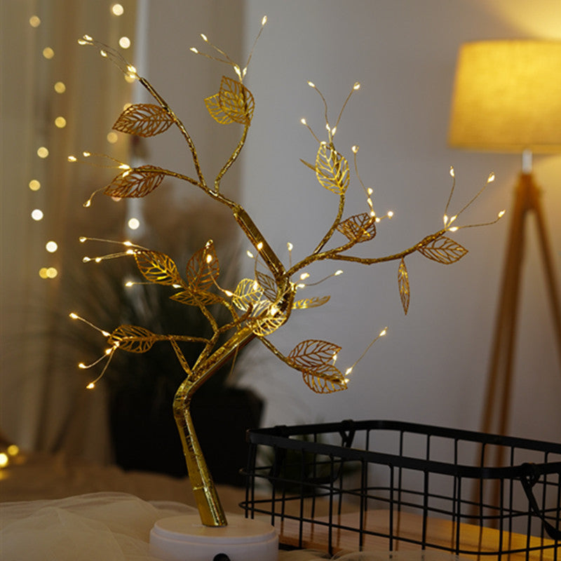 Explosive Amazon creative led pearl tree lamp gypsophila touch gift bedroom Christmas decoration night light