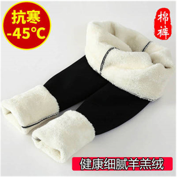 Plush padded kitten lamb velvet black and gray leggings women's autumn and winter high-waisted leggings warm pants winter 2020