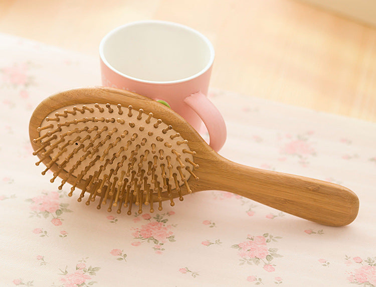 High Quality Hair Comb Bamboo Airbag Massage Comb carbonized solid wood bamboo cushion anti-static hair Brush combs travel