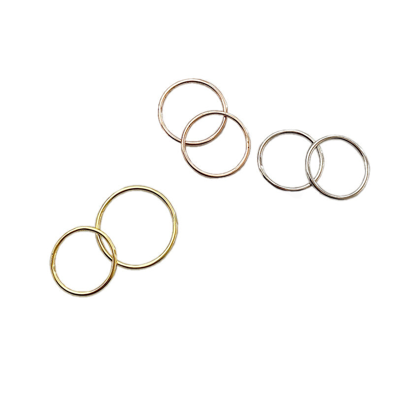 South Korea S925 sterling silver fine ring glossy line ring INS tide student simple wild silver platinum ring