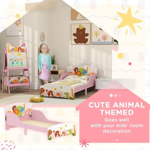 AIYAPLAY Cute Animal-Themed Toddler Bed, With Safety Rails, 143 X 77 X 60cm