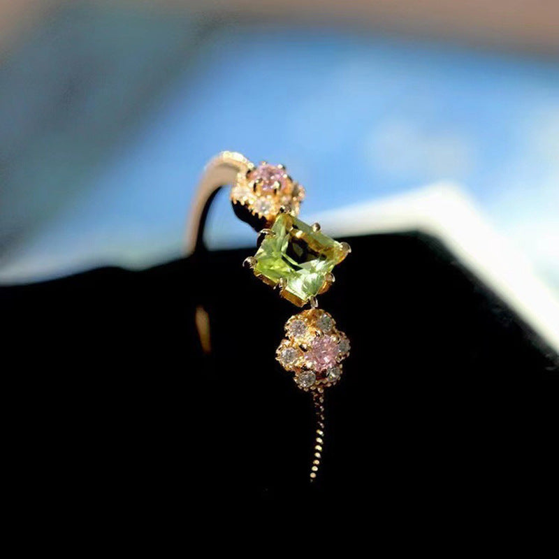 Sweet Ring Temperament Entry Lux Exquisite Design Ring Flower Female Ring