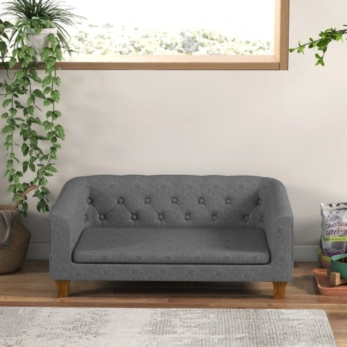 PawHut Dog Sofa Bed W  Soft Cushion For Medium Dogs - Grey