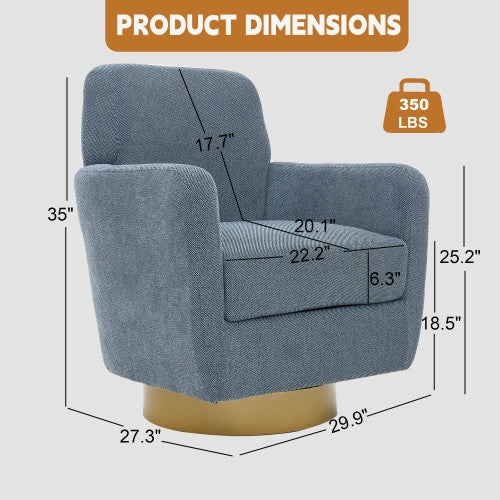 360 Degree Rotation Armchair Cotton Linen Skin Friendly Fabric Ergonomic Design Living Room Chair Bedroom Chair Living Room Chair Suitable For Indoor Home