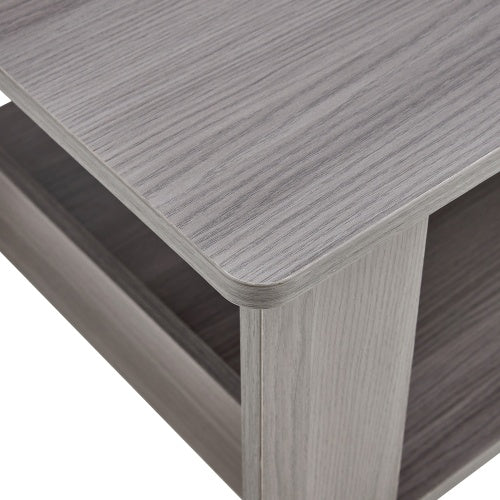 A Modern And Practical Gray Textured Coffee Table,tea Table.Double Layered Coffee Table Made Of MDF Material,. Suitable For Living Room,bedroom And Study Room. 43.3x21.6x16.5 CT16