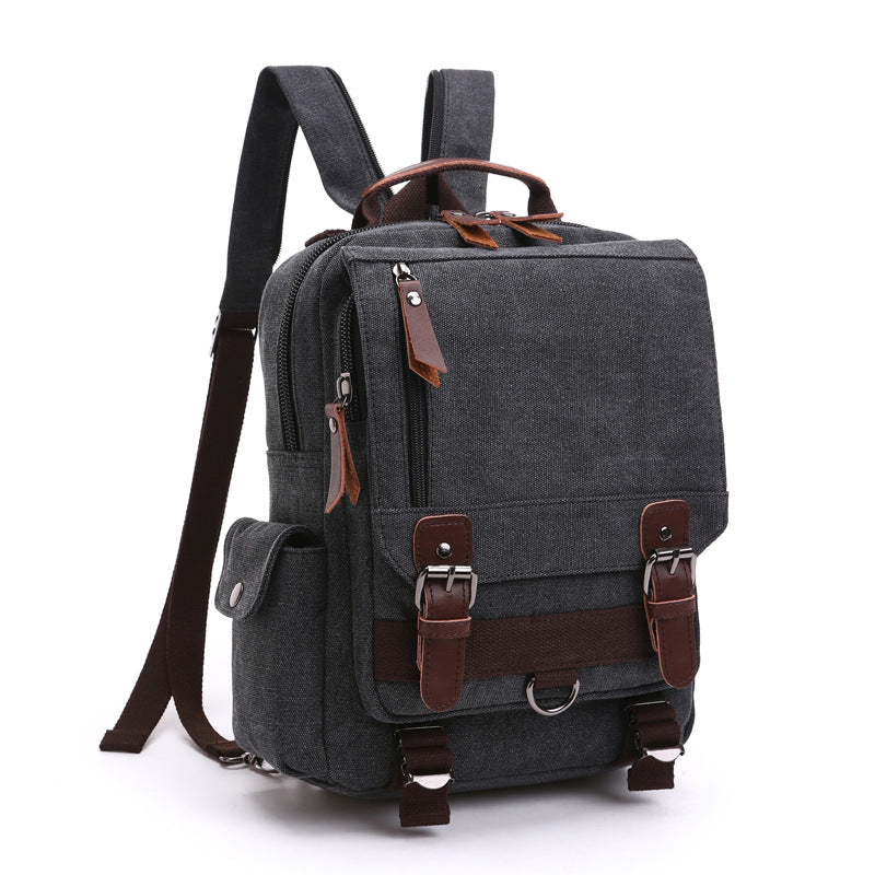 Cross-border new backpack fashion canvas outdoor travel crossbody chest bag OL unisex single shoulder backpack