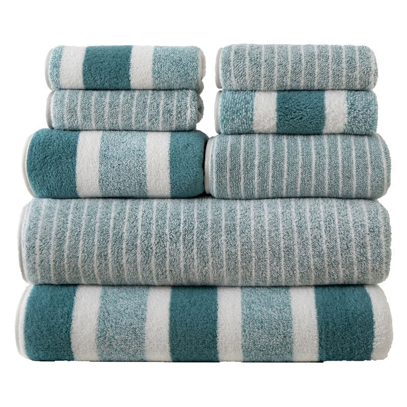 Coral Fleece Double-sided Thickened 8-piece Set Towels Square Scarf